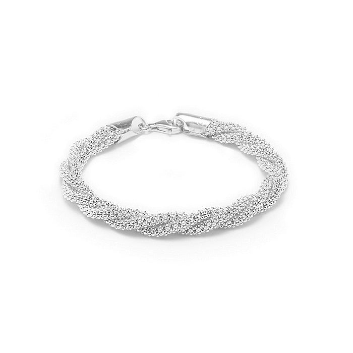 Luxury twisted chain 925 sterling silver bracelet - XS size