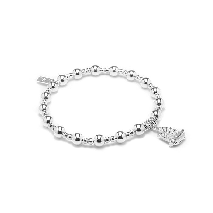 Charming Sailing boat silver stacking bracelet