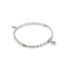 Load image into Gallery viewer, Dazzling Star silver and 14k gold filled stacking bracelet with Cubic Zirconia stones