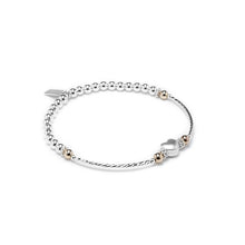 Load image into Gallery viewer, Summer Love silver stacking bracelet with matte Heart bead