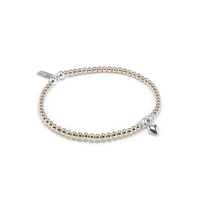 Luxury 14k gold filled gift bracelet with tiny puffed heart charm