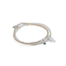 Load image into Gallery viewer, Precious Love sterling silver and 14k gold filled bracelet stack