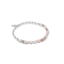 Load image into Gallery viewer, Romantic AAA quality Pink Opal silver bracelet with 14k gold filled beads
