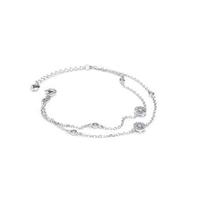 Load image into Gallery viewer, Luxury layered silver bracelet decorated with Cubic Zirconia stones - Rhodium plated