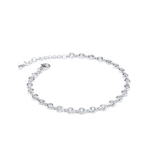 Load image into Gallery viewer, Luxury 925 Sterling silver bracelet decorated with Cubic Zirconia stones - Rhodium plated