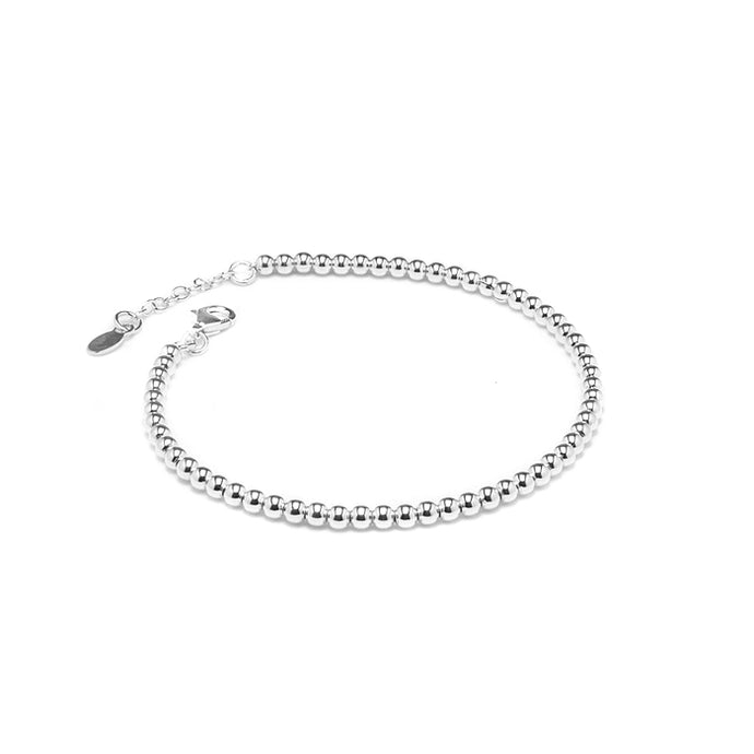 Delicately elegant silver ball stacking bracelet - adjustable