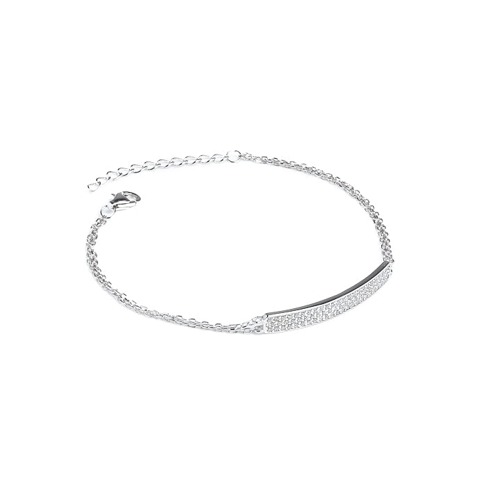 Luxury 925 sterling silver bracelet full of Cubic Zirconia stones - Rhodium plated