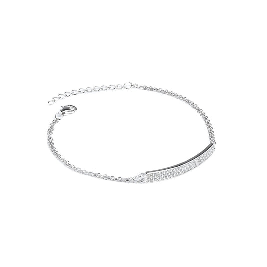 Luxury 925 sterling silver bracelet full of Cubic Zirconia stones - Rhodium plated