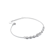 Load image into Gallery viewer, Elegant infinity 925 sterling silver bracelet with Cubic Zirconia stones - Rhodium plated