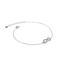Load image into Gallery viewer, Infinity Colourful silver bracelet decorated with rainbow Cubic Zirconia stones - Rhodium plated