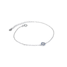 Load image into Gallery viewer, Delicate 925 sterling silver bracelet with Evil Eye full of Cubic Zirconia stones