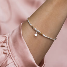 Load image into Gallery viewer, Minimalist dazzling 925 sterling silver and 14k gold filled bracelet with North Star charm