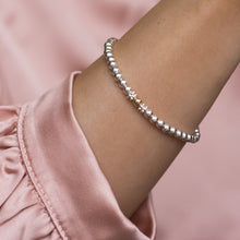 Load image into Gallery viewer, Elegant 925 sterling silver stacking bracelet with 14k gold filled bead