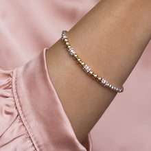 Load image into Gallery viewer, Delicate silver stacking bracelet with 14k gold filled beads