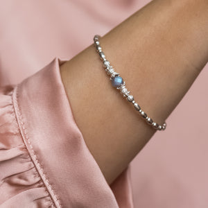Gorgeous 925 sterling silver bracelet with A grade Labradorite Gemstone beads