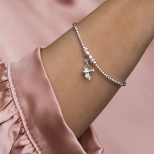 Adorable minimalist 925 sterling silver bracelet with Swallow charm
