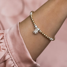 Load image into Gallery viewer, Elegant 925 sterling silver and 14k gold filled bracelet with Lotus Flower charm