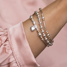 Load image into Gallery viewer, Infinite love 925 sterling silver and 14k gold filled bracelet stack with Heart charm