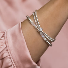 Load image into Gallery viewer, Luxury Trio 925 sterling silver bracelet with Moonstone gemstone and Cubic Zirconia