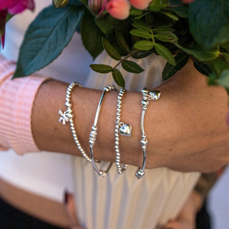 Adorable Heart silver stacking bracelet