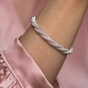 Luxury twisted chain 925 sterling silver bracelet - XS size