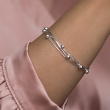 Load image into Gallery viewer, Wonderfully elegant 925 Sterling silver elegant multi-layered ball bracelet