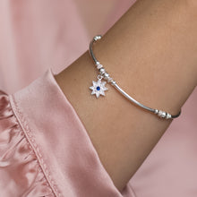Load image into Gallery viewer, North star 925 sterling silver stacking bracelet with Cubic Zirconia stones