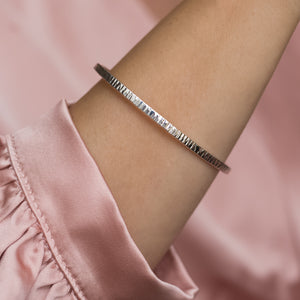 Fashionable 925 sterling silver stacking bangle/cuff