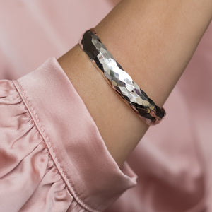 Luxury Hammered 925 sterling silver cuff/bangle