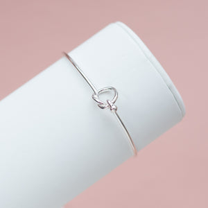 Friendship Knot 925 sterling silver bangle