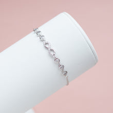 Load image into Gallery viewer, Elegant infinity 925 sterling silver bracelet with Cubic Zirconia stones - Rhodium plated