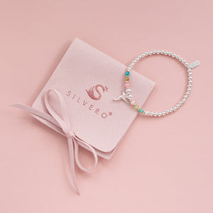 Luxury Hummingbird silver bracelet with Pink Opal, Green Garnet and Amazonite gemstones