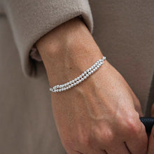 Load image into Gallery viewer, Elegant layered sterling silver ball bracelet - adjustable