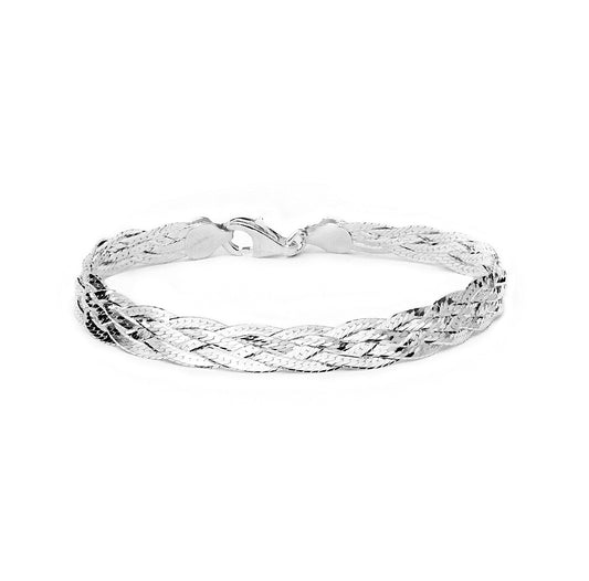 Luxury Herringbone 925 sterling silver bracelet