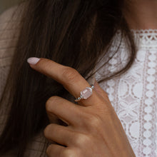 Load image into Gallery viewer, Rosa stacking ring with Rose Quartz gemstone