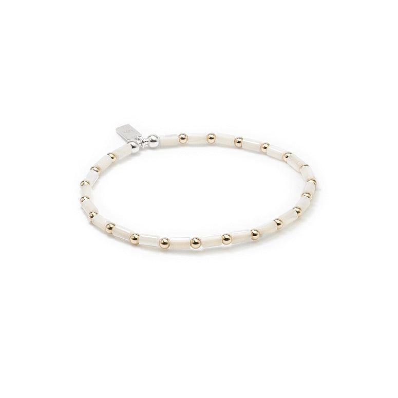 Margo bracelet with 14k gold filled beads and Mother of Pearl