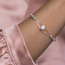 Load image into Gallery viewer, Highly elegant layered 925 sterling silver bracelet with frosted beads