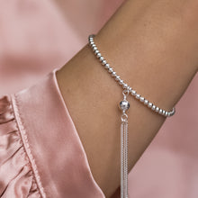 Load image into Gallery viewer, Romantic 925 sterling silver ball elastic/stretch tassel bracelet