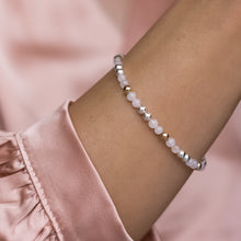 Load image into Gallery viewer, Elegantly romantic 925 sterling silver bracelet with Rose Quartz gemstone