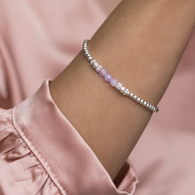 Load image into Gallery viewer, Elegantly feminine 925 sterling silver stacking bracelet with Amethyst gemstone