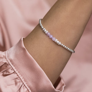 Elegantly feminine 925 sterling silver stacking bracelet with Amethyst gemstone