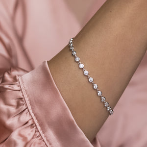 Luxury 925 Sterling silver bracelet decorated with Cubic Zirconia stones - Rhodium plated