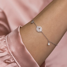 Load image into Gallery viewer, Elegant minimalist 925 sterling silver bracelet with Cubic Zirconia stones - Rhodium plated