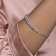 Load image into Gallery viewer, Elegant layered 925 sterling silver ball bracelet