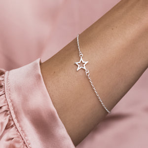 Delicate Star 925 sterling silver chain bracelet - adjustable