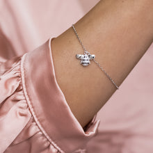 Load image into Gallery viewer, Adorable tiny Bee silver bracelet with Cubic Zirconia stones - Rhodium plated