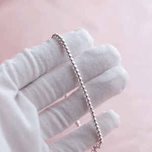 Delicately elegant silver ball stacking bracelet - adjustable