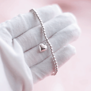 Adorable Heart silver stacking bracelet