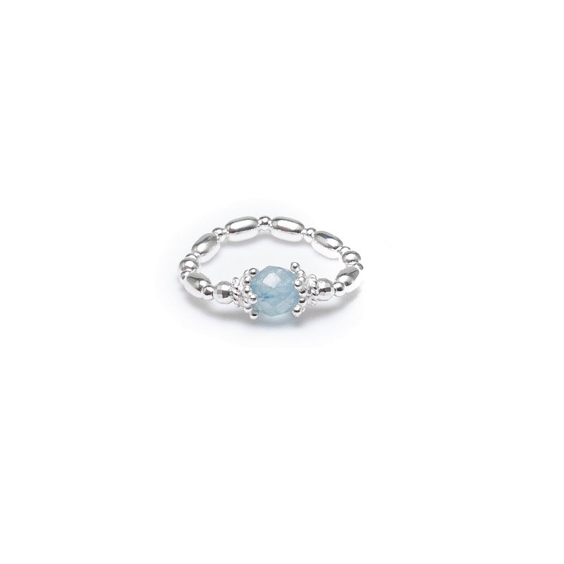 Celeste stacking ring with Aquamarine gemstone