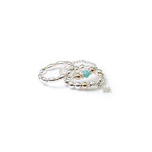 Load image into Gallery viewer, Stella silver ring stack with Amazonite gemstone